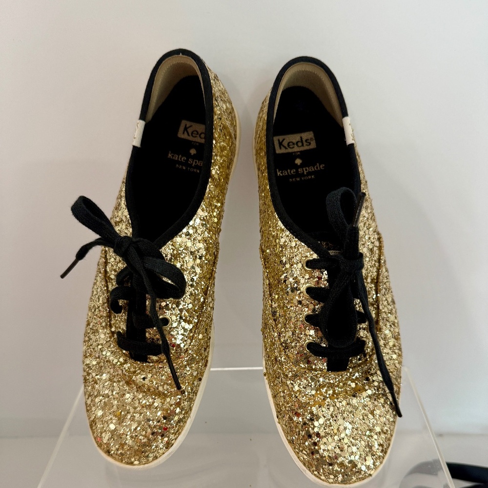 Keds x Kate Spade New York Champion Glitter sneakers in gold 7.5 EUC